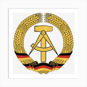 Gdr Coat Of Arms German Democratic Republic Flag East Art Print