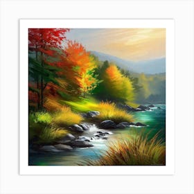 Autumn By The River 6 Art Print