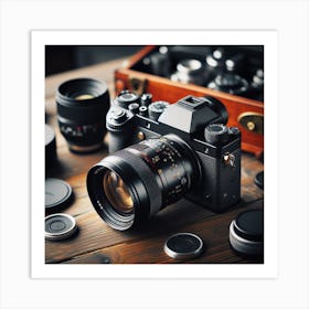 Camera On The Table Art Print