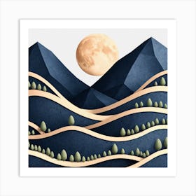 Landscape With Mountains Art Print