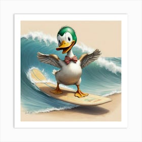 Duck Surfing 3 Art Print