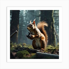 Squirrel In The Woods 11 Art Print