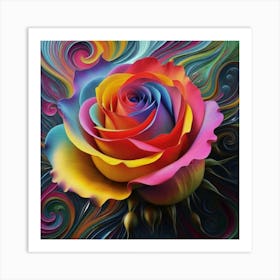 Rainbow Rose 5 Art Print