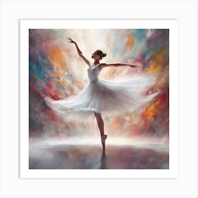 Ballerina In White Art Print