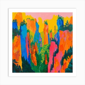 Colourful Abstract Zhangjiajie National Forest China 3 Art Print