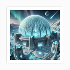 A Futuristic Sci Fi Depiction Of The Cryodome Cita Art Print