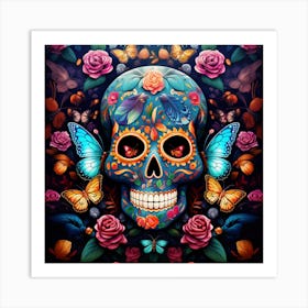 Day Of The Dead Skull 8 Art Print