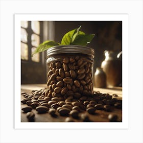 Coffee Beans In A Jar Art Print