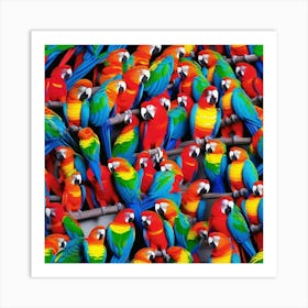 Colorful Parrots Art Print