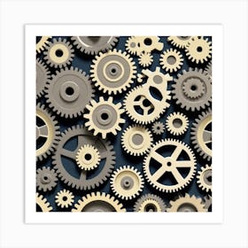 Gears Background 11 Art Print