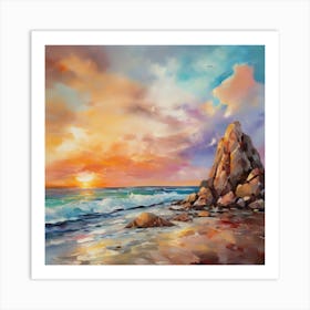 Sunset On The Beach 18 Art Print