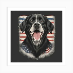 American Flag Dog Art Print