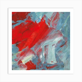 Red And Blue Abstract Paint Art Print