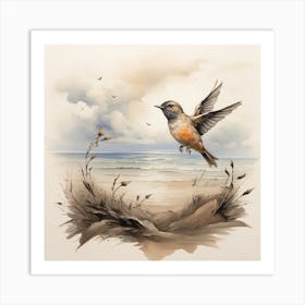 Bird On The Beach Art Print