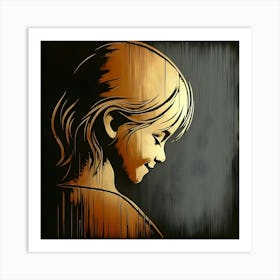 Girl With Long Hair 1 Art Print