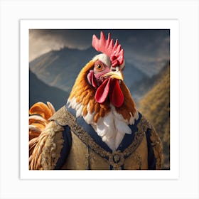 Silly Animals Series Rooster 3 Art Print
