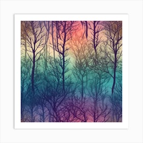 Bare Trees In The Forest 2 Art Print