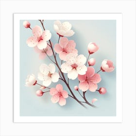 Cherry Blossoms Background Art Print