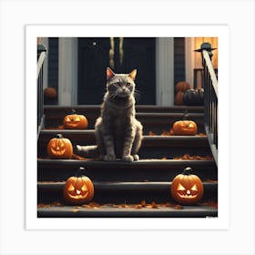 Halloween Cat 15 Art Print