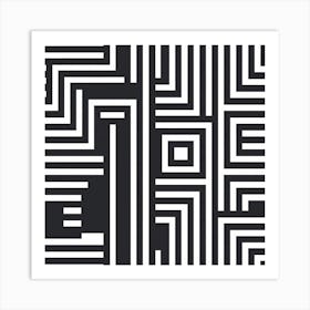 Black And White Maze Art Print