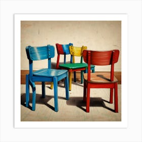 Colorful Chairs Art Print