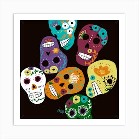 Happy Sugar Skulls 1 Art Print