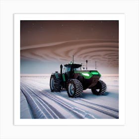 Tractor In The Snow Art Print