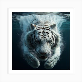 White Tiger Underwater 6 Art Print