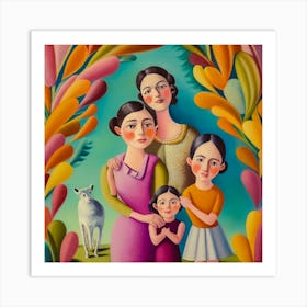 Mother and Daughter Portrait Art Print