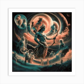 Cosmic Archer: Realms of Divine Harmony Art Print