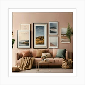 Living Room With Framed Pictures Art Print