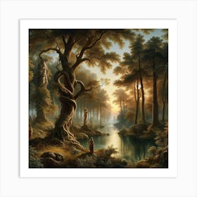 Forest At Dusk Art Print