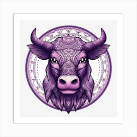 Purple Bull Art Print