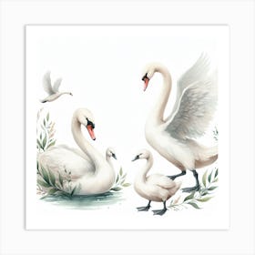 Swans 17 Art Print