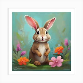 Rabbit In The Meadow   Art Print