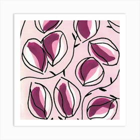 Seed Pods Square Magenta Art Print