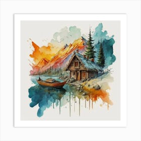 Stunning watercolor landscapes 1 Art Print