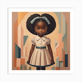 Girl With Afro Art Print