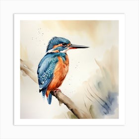 Kingfisher Watercolour 2 Art Print