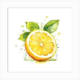 Watercolor Lemon Art Print