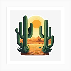 Cactus In The Desert Art Print