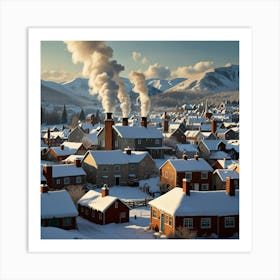 Town In Winter Art Print