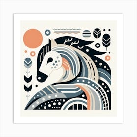 Scandinavian style, Horse Art Print