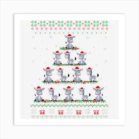 Matching Ugly Christmas Ornament Decor Xmas Donkey Tree Art Print