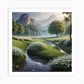 Stream In The Mountains 5 Art Print