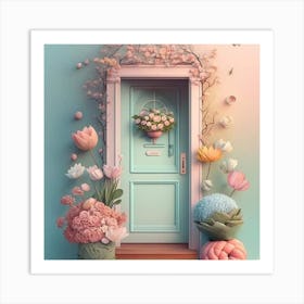 Door With Flowers Art Print