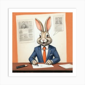 Rabbit In A Suit 37 Art Print