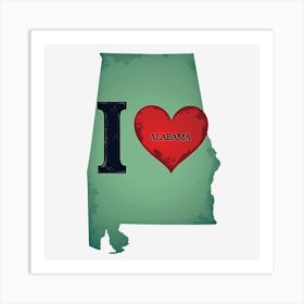 I Love Alabama Art Print