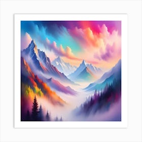 Mountain Landscape Painting Art Print