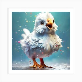 Chicken With Confetti Art Print